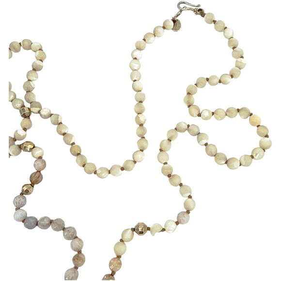 CHAN LUU Semi-Precious Necklace or Wrap Bracelet in White & Gold - Picture 10 of 12